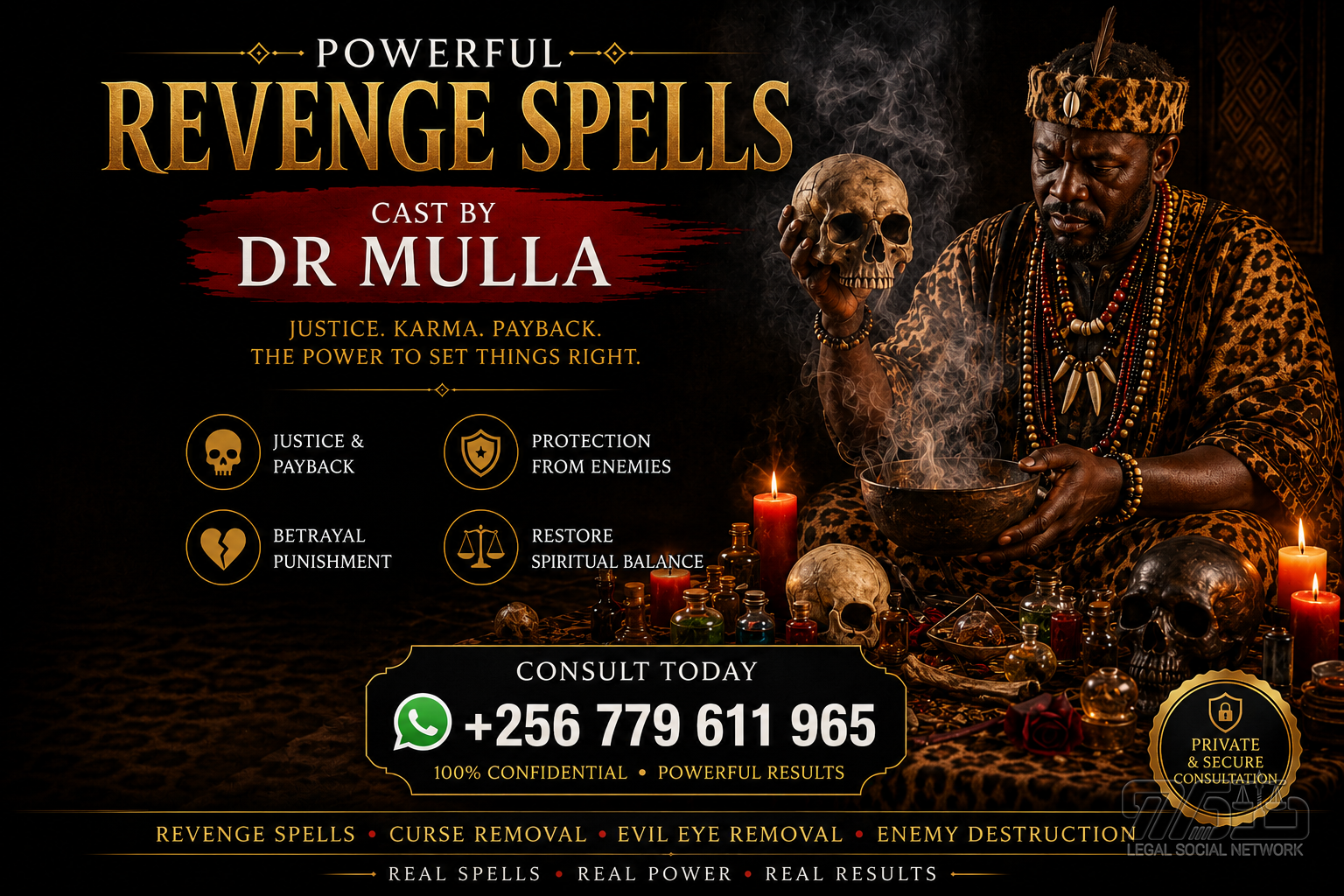 Powerful Revenge Spells That Work Fast and Effectively Without Backfire | WhatsApp +256 779 611 965